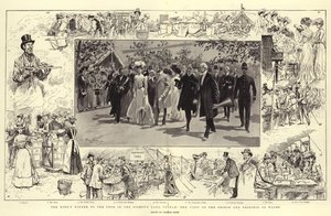 フラムの司教の公園での貧しい人々への王の夕食、王子とウェールズの王女の訪問